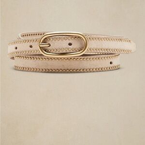 Banana Republic Daze Light Tan Leather Belt with Gold Studs